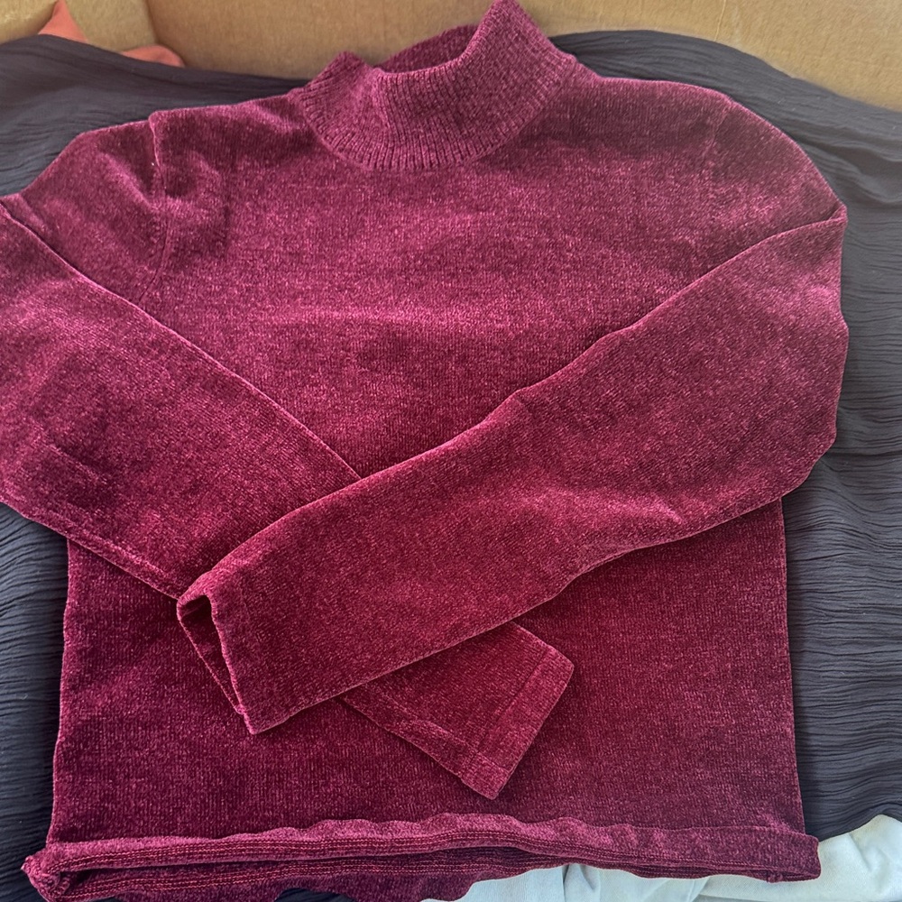 Zara Burgundy Turtleneck Sweater